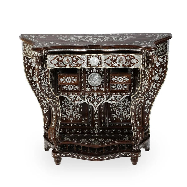 Frontal View of Arabic Design Console Table