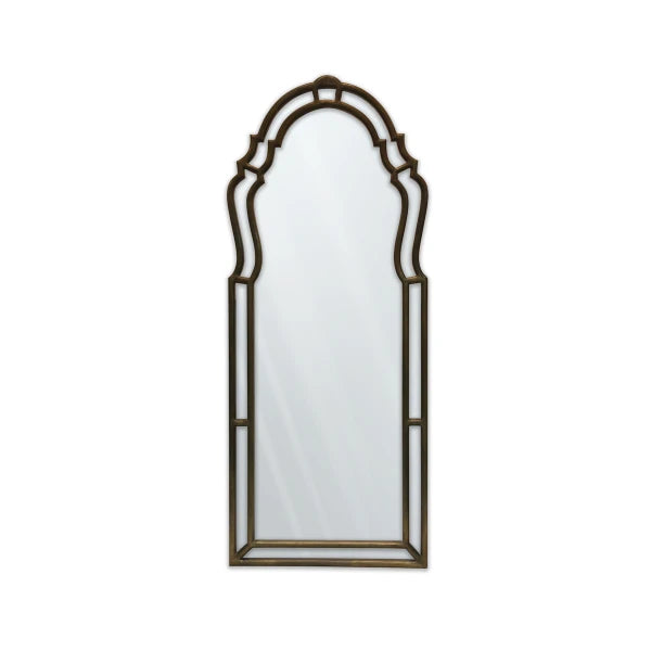 Raw Brass Railed Mirror Frame