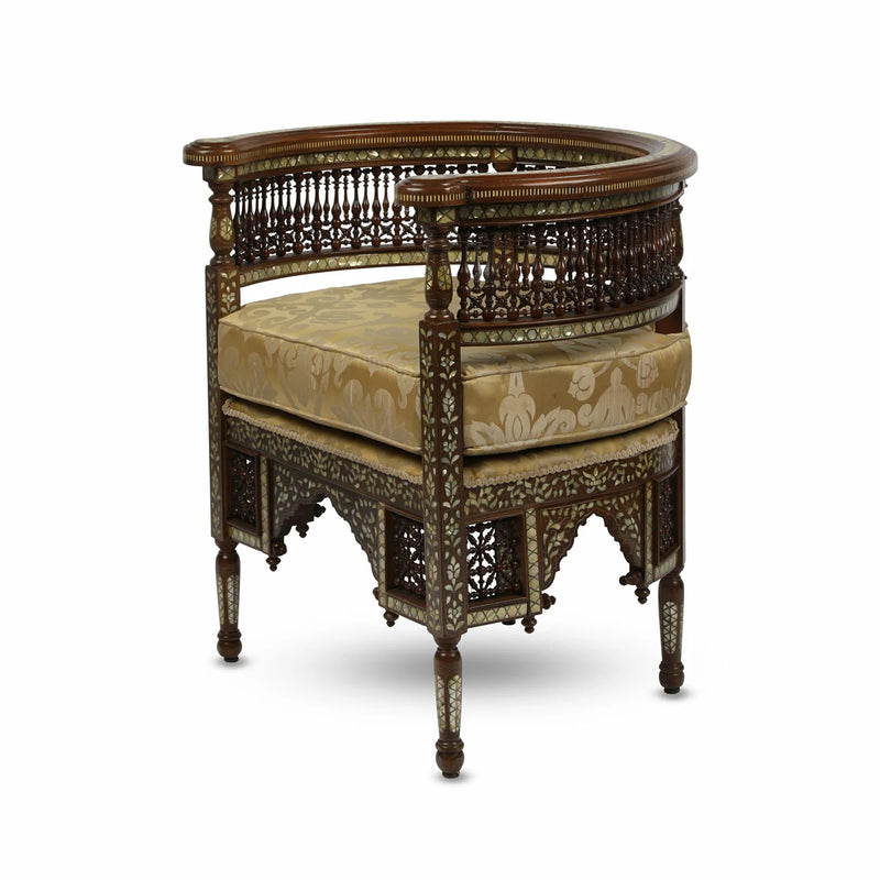 Beautiful Arabesque Design Armchair with Exquisite mother of pearl inlays and detailings