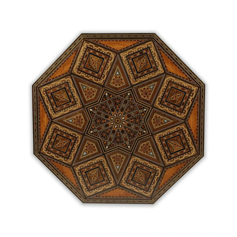 Top View of Artistic Flat Top Indoor Mosaic Table