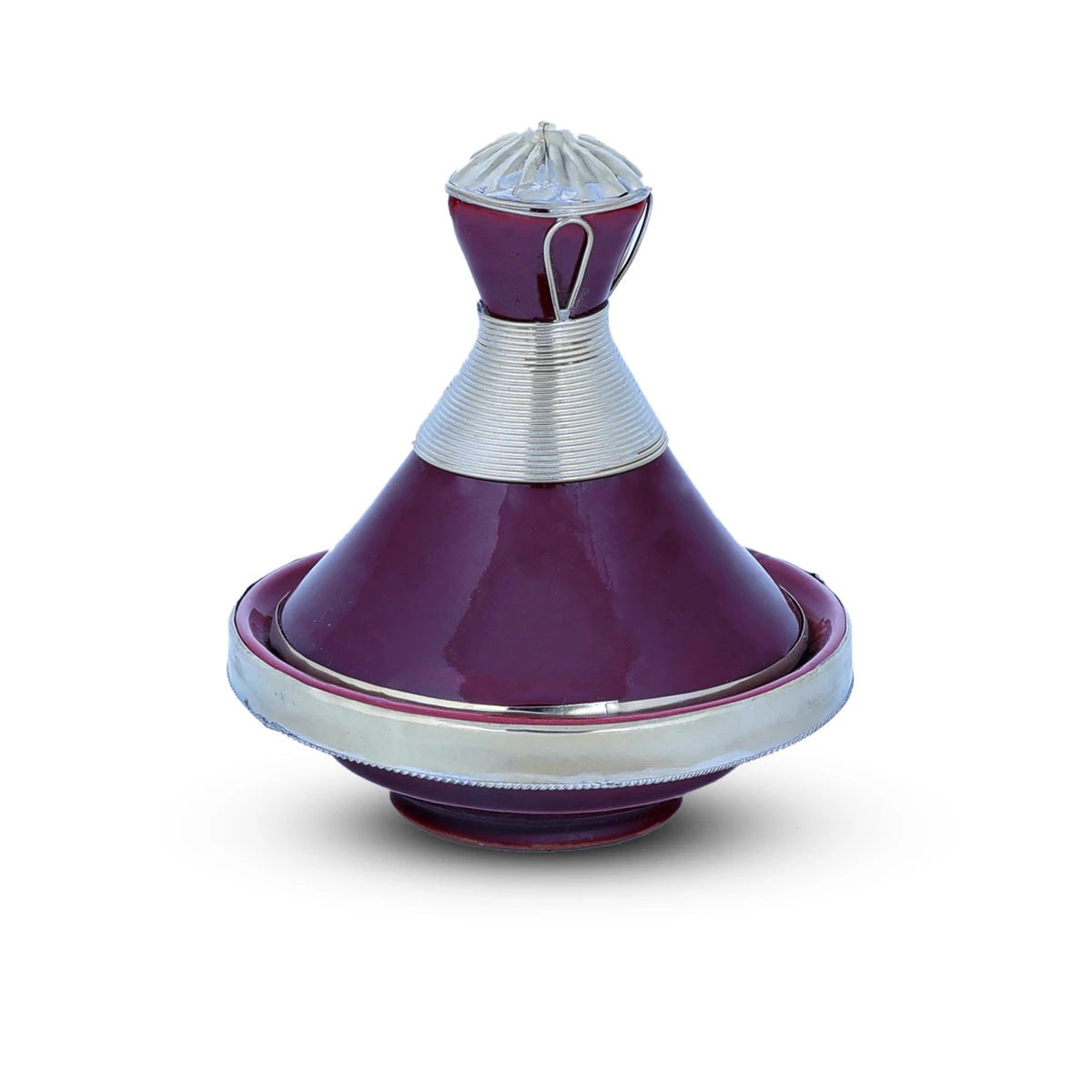 Front view of Bell Like Magenta Colored Moroccan Tagine