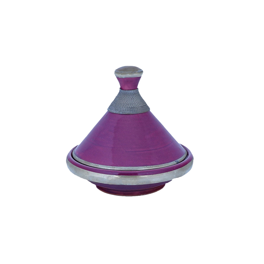 Front view of Bell Like Purple Moroccan Tagine