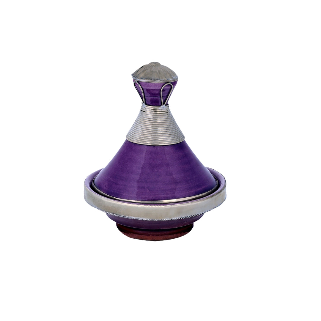 Front view of Bell Like Violet Moroccan Tagine