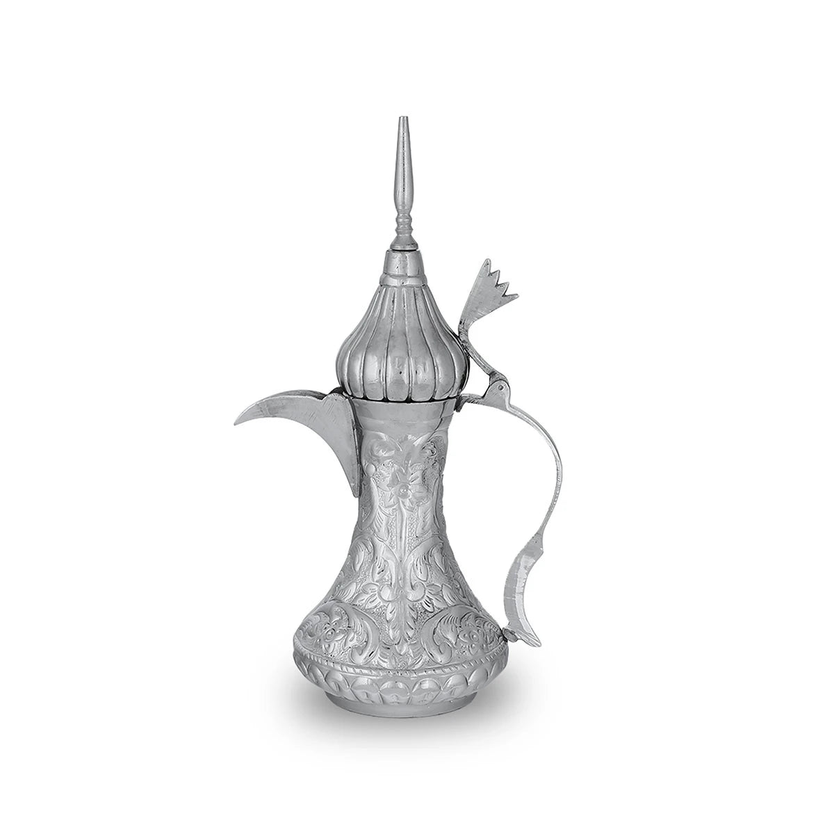 Sculpted Nickel Middle Eastern Aftaba / Dallah Coffee Pot