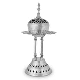 Bakhur / Bakoor Incense Burner Stand Handmade of Nickel with Open Cut Works in Geometrical Patterns