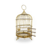 Front View of Gold Color Brass Metal Birdcage with open Doors