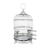 Front View of Silver Color Brass Metal Birdcage with open Doors