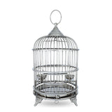 Vintage Nickel Birdcage with Hanging Loops & Stand