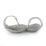 Double Swan Like Bowl / Dish Made of Nickel with Floristic Patterns for Serving Dry fruits 