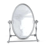 Front View of Glossy Silver Colored Brass Metal Mirror