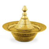 Glossy Golden Color Small Storage Jar Made of Brass in Oriental Style