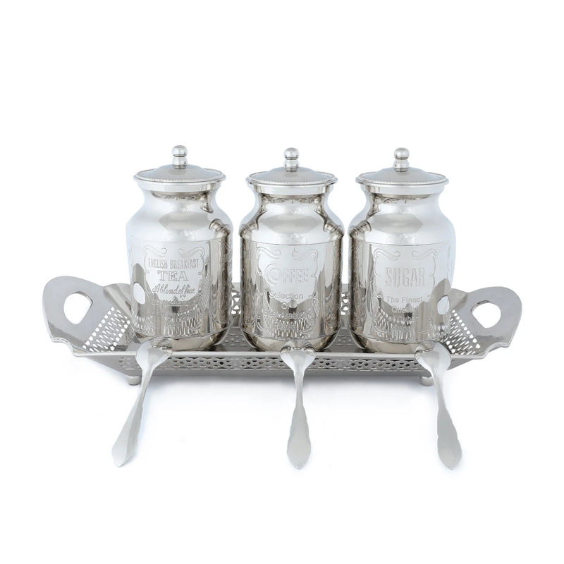 Buy Decorative Brass Metal Tea, Coffee, Sugar Storage Canisters