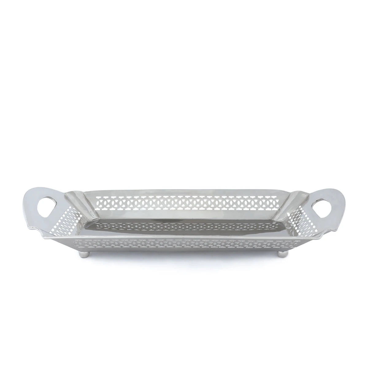 Polished Nickel Coated Brass Metal Tray with fine Perforations