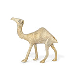 Primally Hand-engraved Brass Metal Camel Miniature Figurine - Gold Color