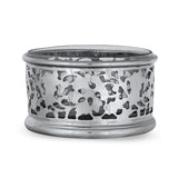 Silver Color Brass Metal Tealight Candle Holder with Hollow Cut Work