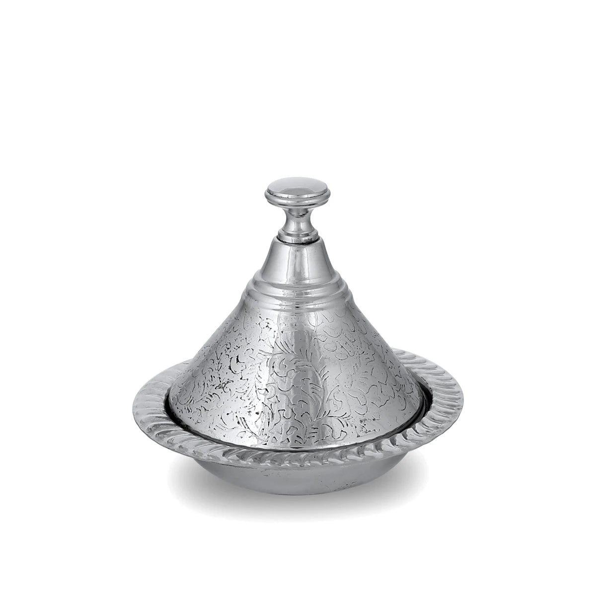 Ornamented Moroccan Brass Metal Tajine