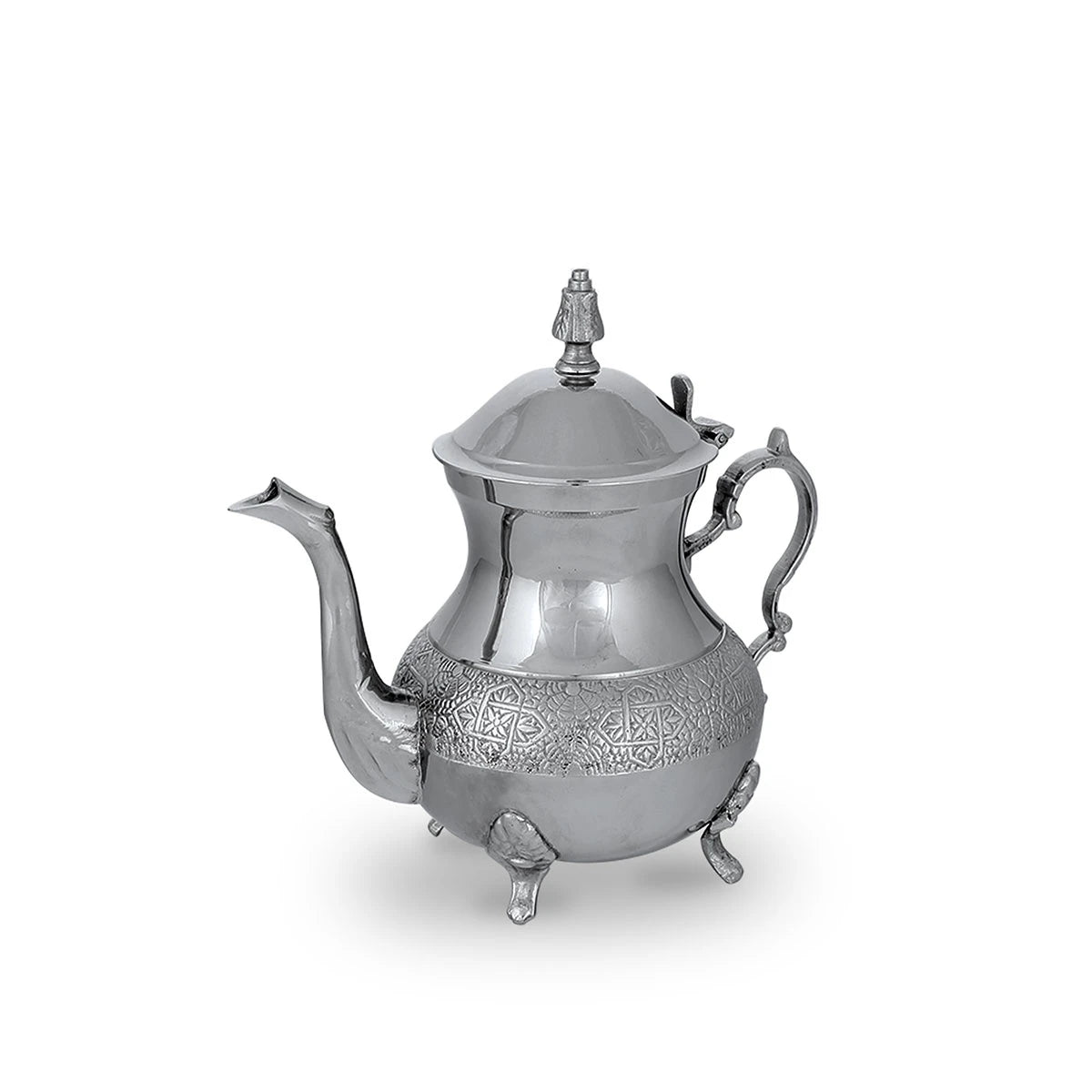 Handmade Moorish Teapot w/ Traditional Accented Patterns & Welded Legs