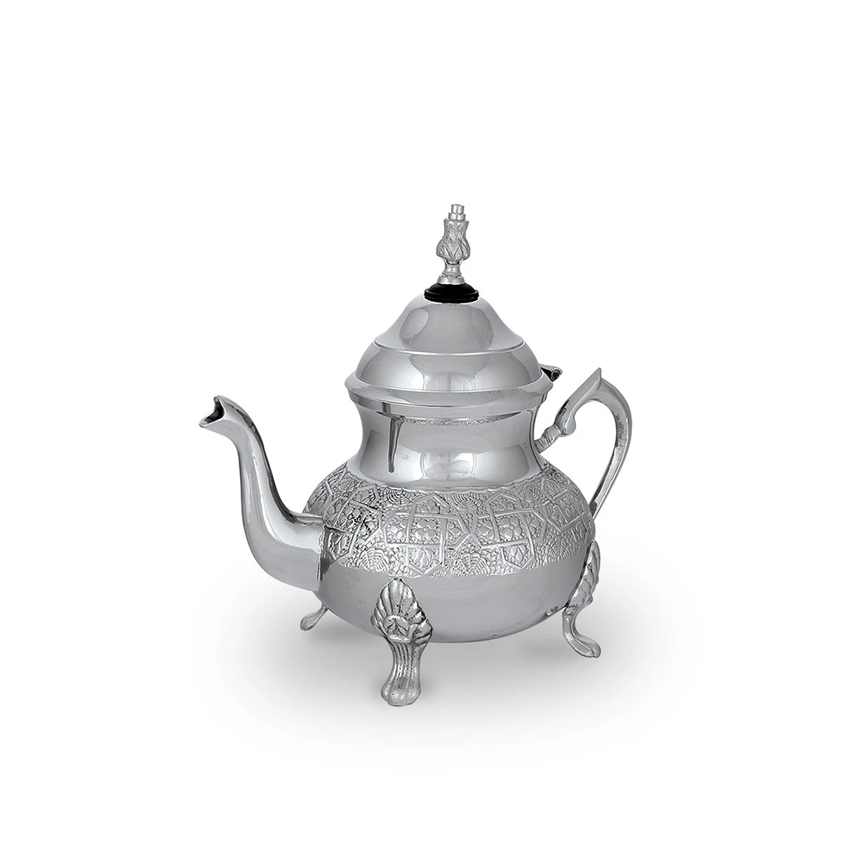 Handmade Moroccan Teapot Carved w/ Traditional Art Patterns, BRASS