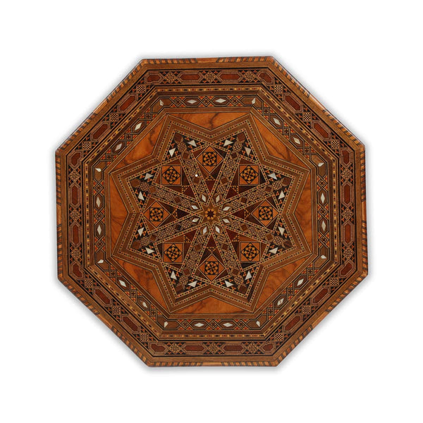 Table Top View of Syrian Marquetry Inlaid Coffee Table