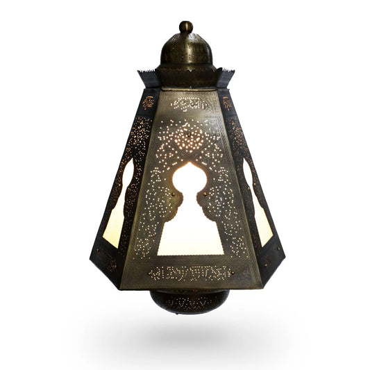 Classic Middle Eastern Pendant Lamp with Hollow Arch Cutwork & Perforated Design