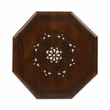 Top View of Coffee Table with a blend of Mother of Pearl inlays & carvings in traditional Syrian geometrical patterns