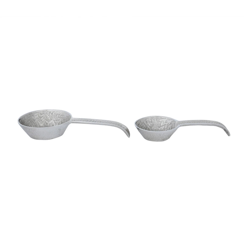 Classic Middle Eastern Soup Ladles with Floral Engravings