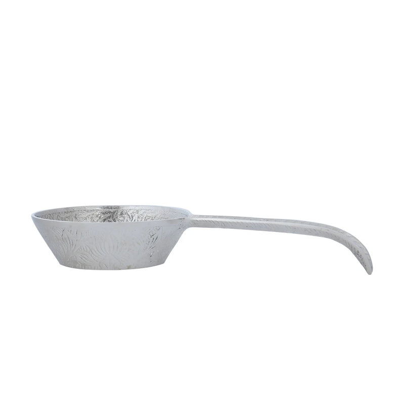 Side View of Silver Colored Brass Metal Class Soup Bowl