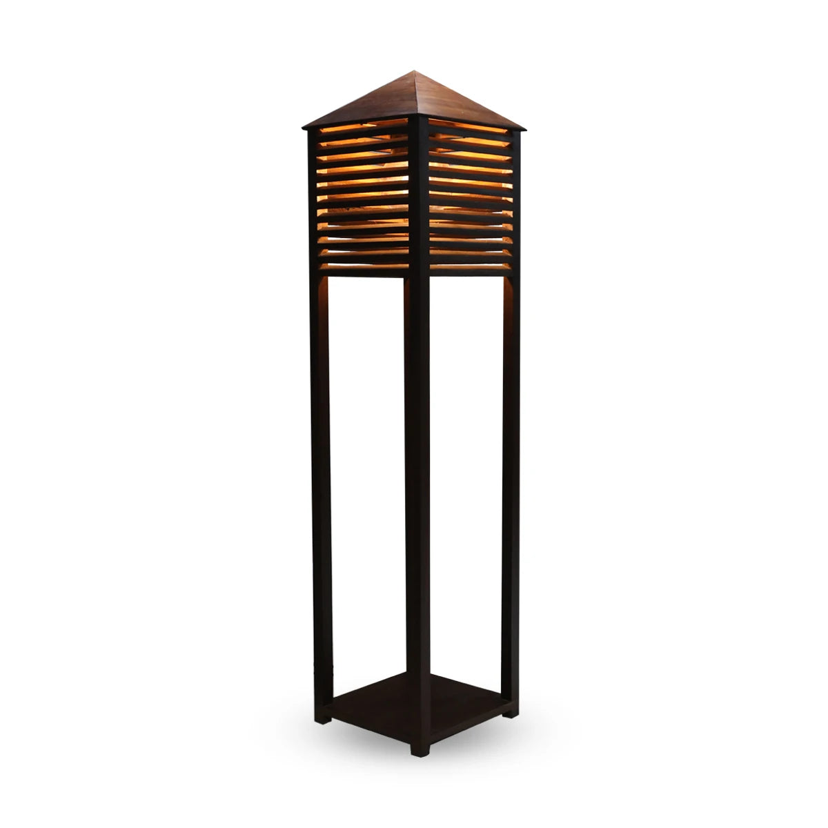 Single Tiered Shutter Type Design Contemporary Corner Floor Lamp 