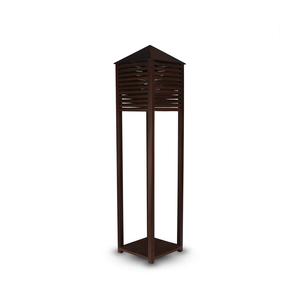 Front View of Contemporary Wooden Floor Lamp 