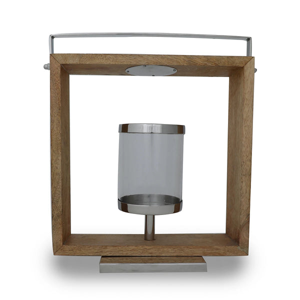 Decorative Indoor/ Outdoor Wood & Metal  Candle Lantern