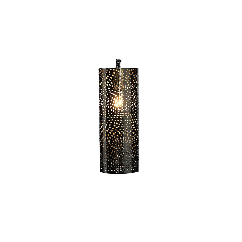 Perforated Cylindrical Metal Pendant Light