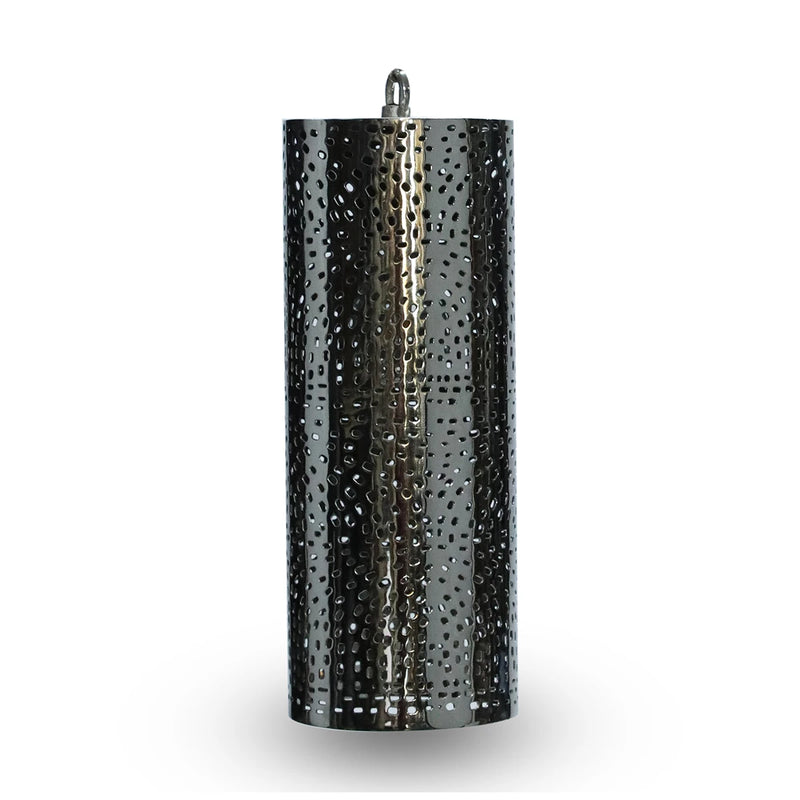 Front View of Cylindrical Metal Light Pendant