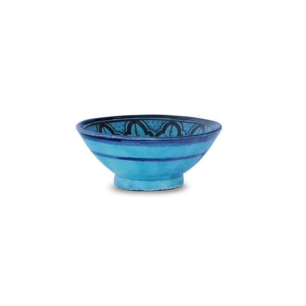 Side View of Handmade Blue Color Decorative Clay Bowl