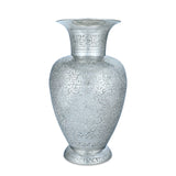Handmade Glossy Silver Colored Decorative Brass Metal Vase / Jar 