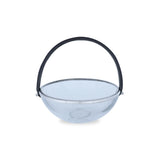 Decorative Glass Bowl With Finest Black Leather Straps
