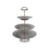 3-Tiered Royal Glossy Metallic Silver Colored Fruit Stand
