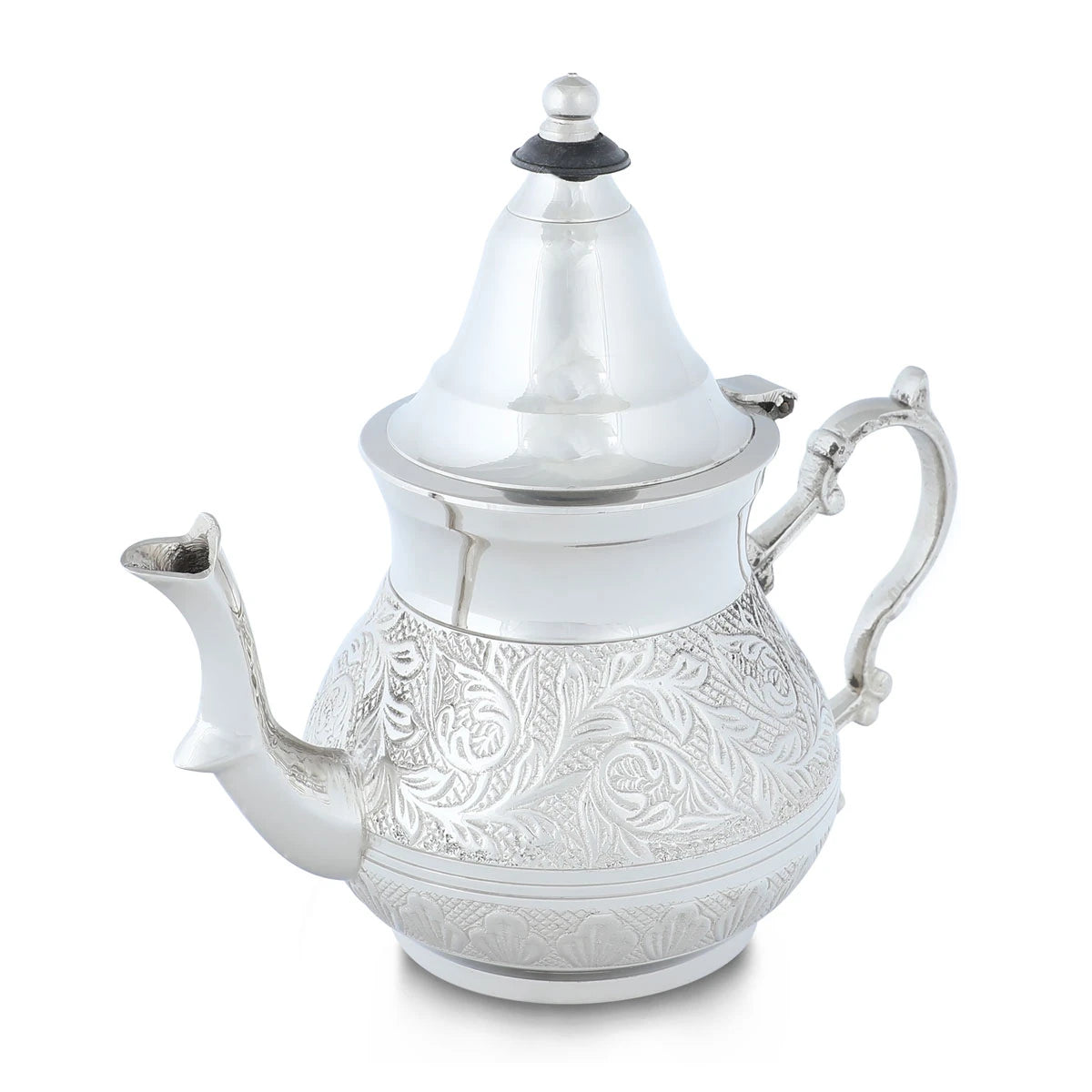 Glossy Silver Color Brass Tea Kettle