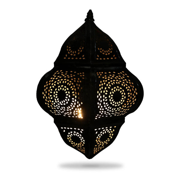 Handmade Ethnic Syrian Hanging Ceiling Light Pendant Made of Brass with Geometrical Cut Work