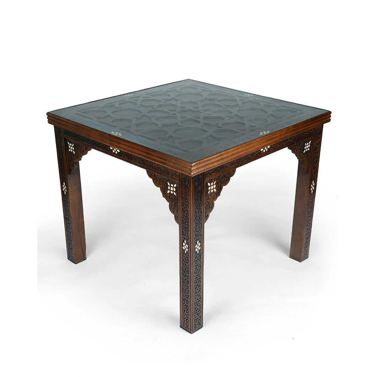 Buy Flat Engraved Wooden Arabic Table Online - Tarrab
