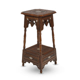 Traditionally Handmade 2-Tiered Antique Persian Side / End Table