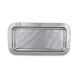 Glossy Silver Color Floral Patterned Rectangular Serving Tray