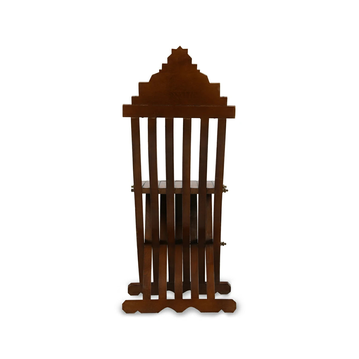 Back View of Foldable Arabian Flat Top Wooden Chair