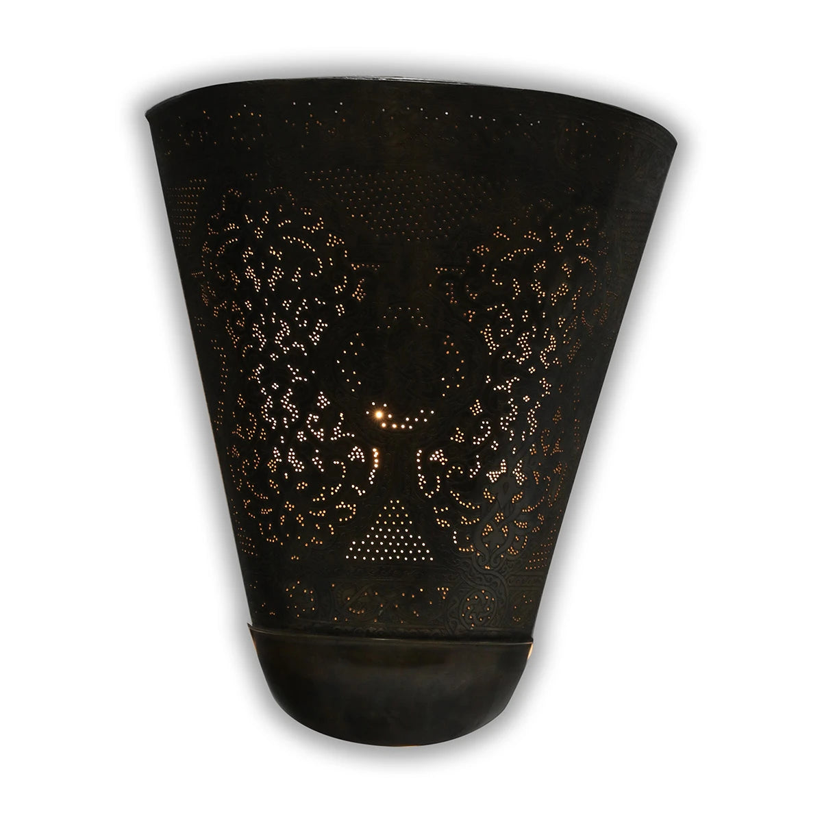 Antique Arabian Perforated Brass Wall Sconce / Wall Light