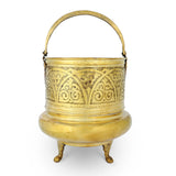 Flat View of Gold Colored Brass Metal Bucket