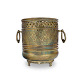Flat Bottom View if Polished Brass Metal Décor Container