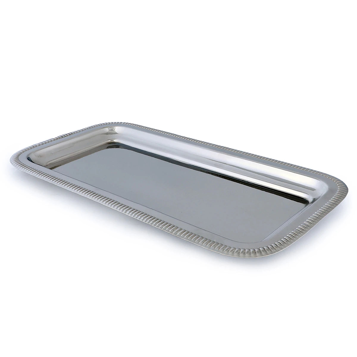Angled Side View High-Edged Brass Rectangular Tray - Gold