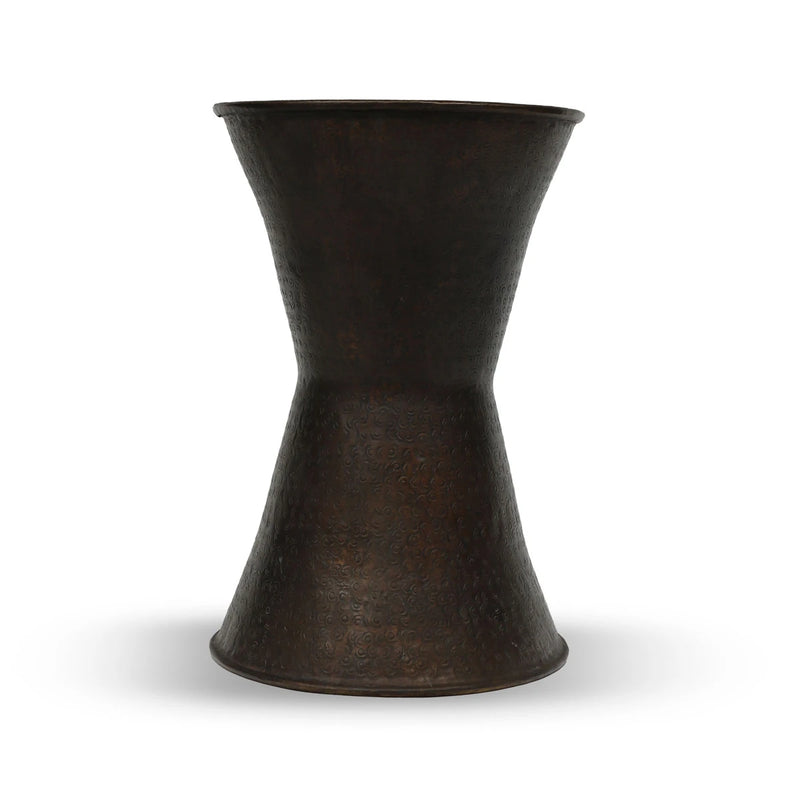 Base View of Hourglass Brass Stool