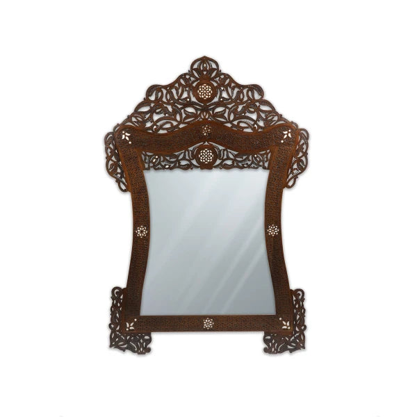 Front View of Intricate Syrian Design Mirror Frame