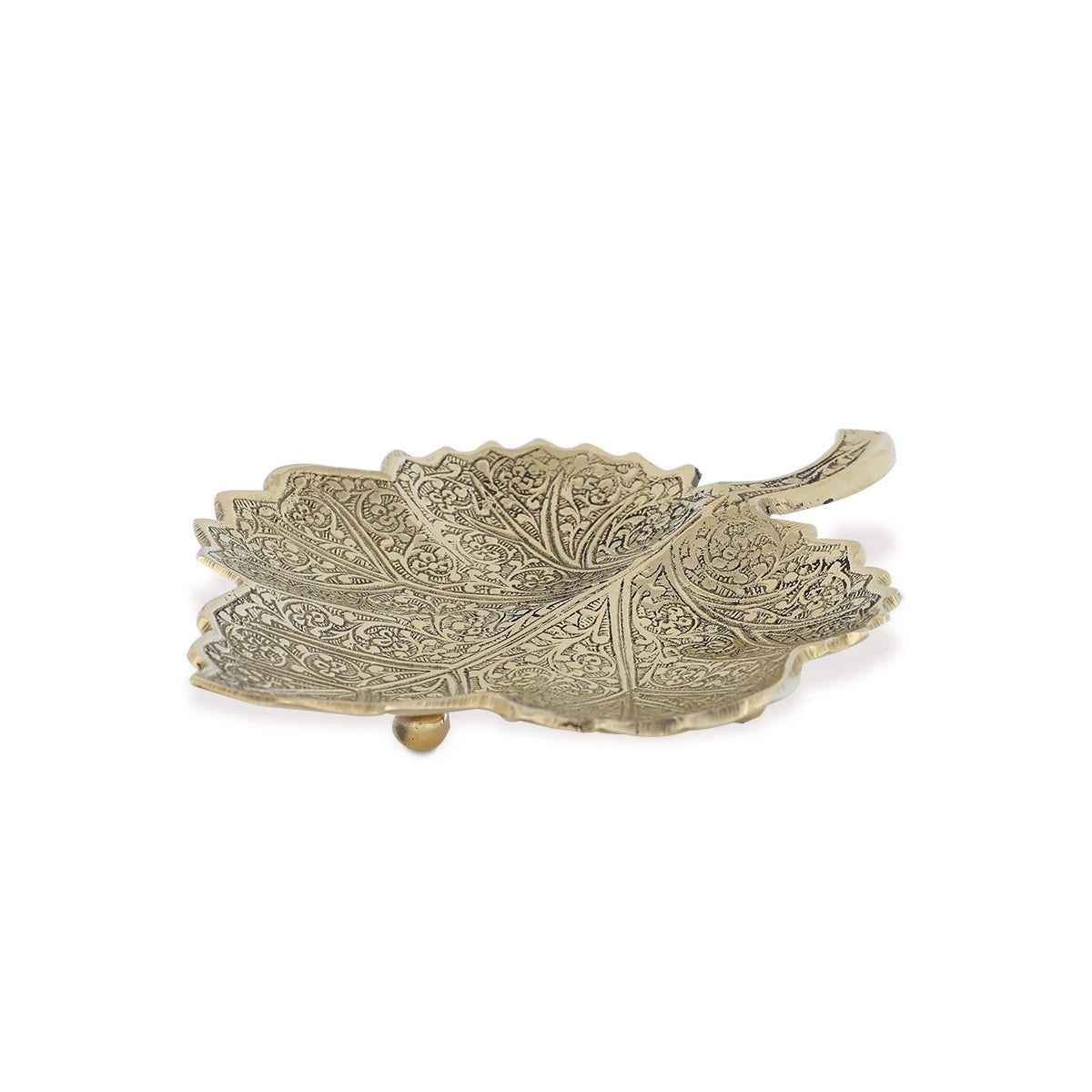 Angled Side View Leaf Bowl - Gold