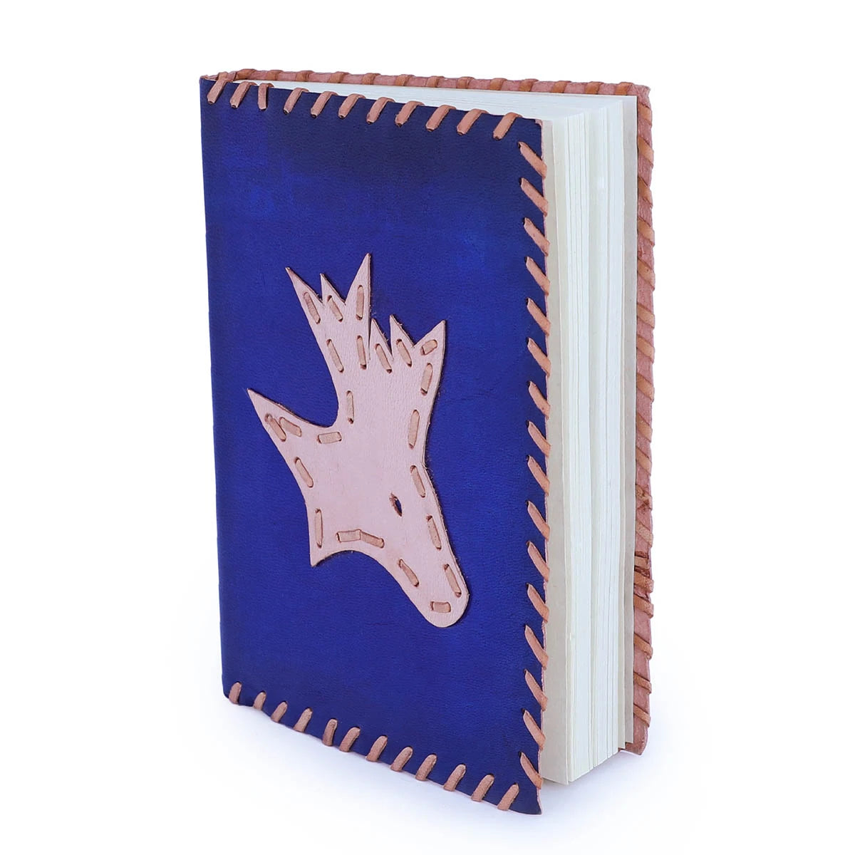 Angled Side View of Leather Cover Notebook